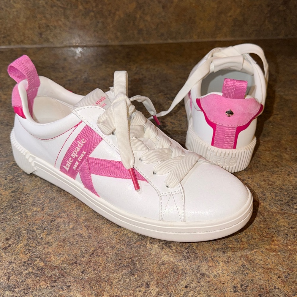 Kate Spade Signature Action Napa Calf Leather Sneakers - Picture 4 of 13